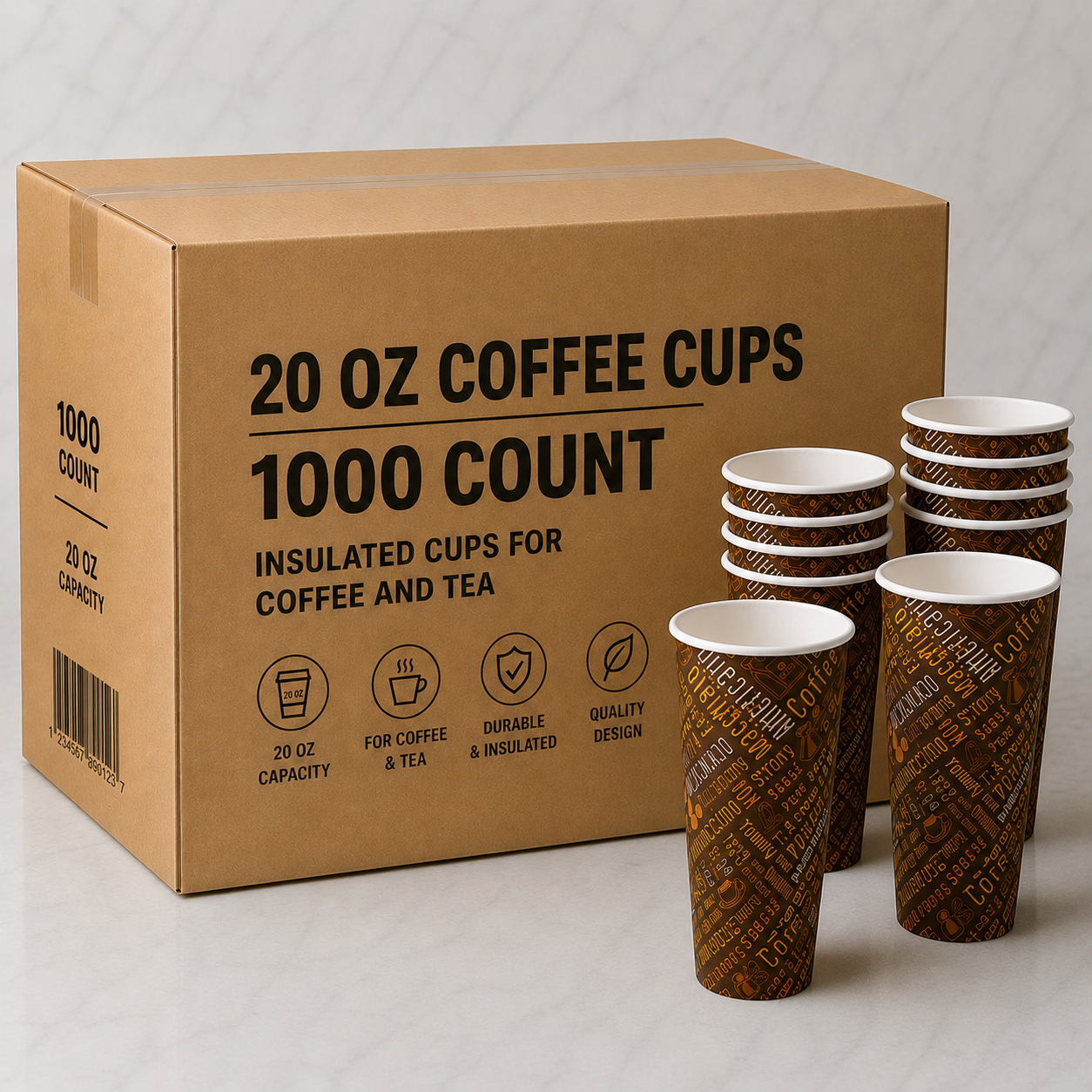 Insulated 20 oz Coffee Cups (500 Ct)
