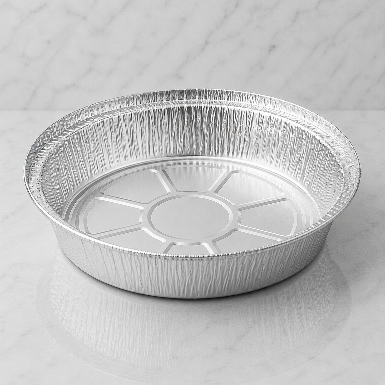 Bulk 8-inch round aluminum foil pans, 500-count case, heavy-duty disposable bake and serve pans
