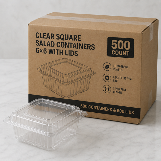 Clear Square Salad Containers 6x6 (500 Ct)