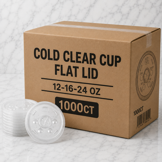Flat Lids for 12-24 oz Cold Cups (1000 Ct)