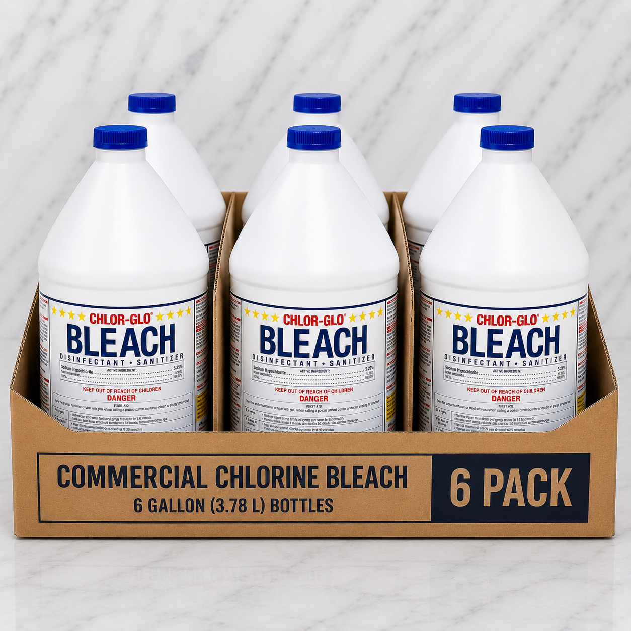 Commercial Chlorine Bleach Gallons (6 Pack)