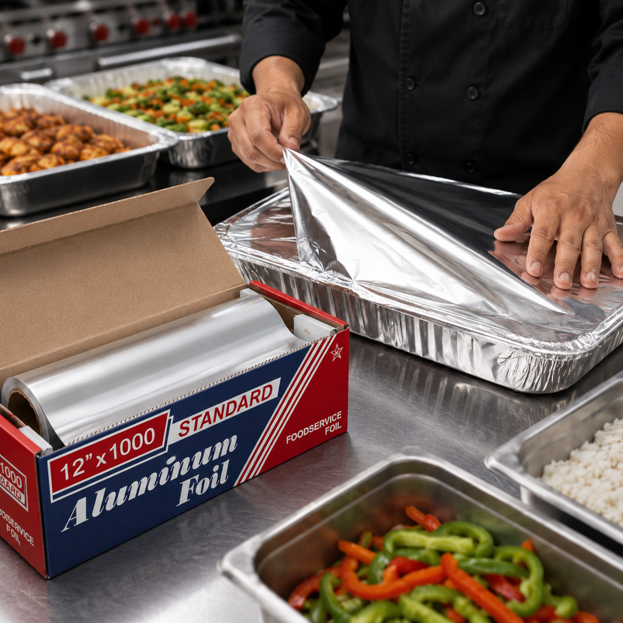 Heavy-Duty Aluminum Foil Roll 12" x 1000'