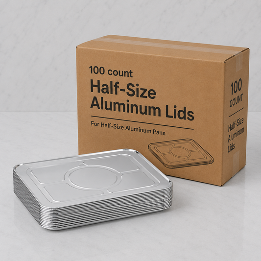 Half-Size Aluminum Steam Table Lids (100 Ct)