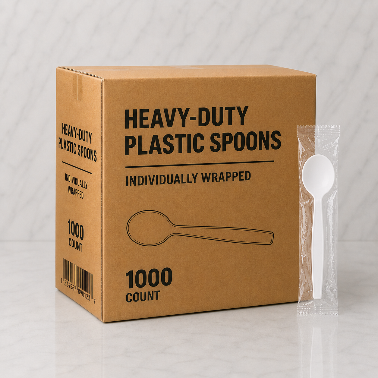 Heavy-Duty Disposable Plastic Spoons (1000 Ct)