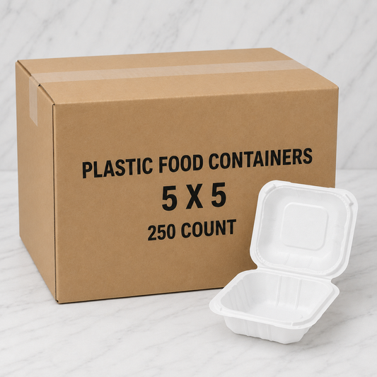 Plastic Food Containers 5x5 (250 Ct)
