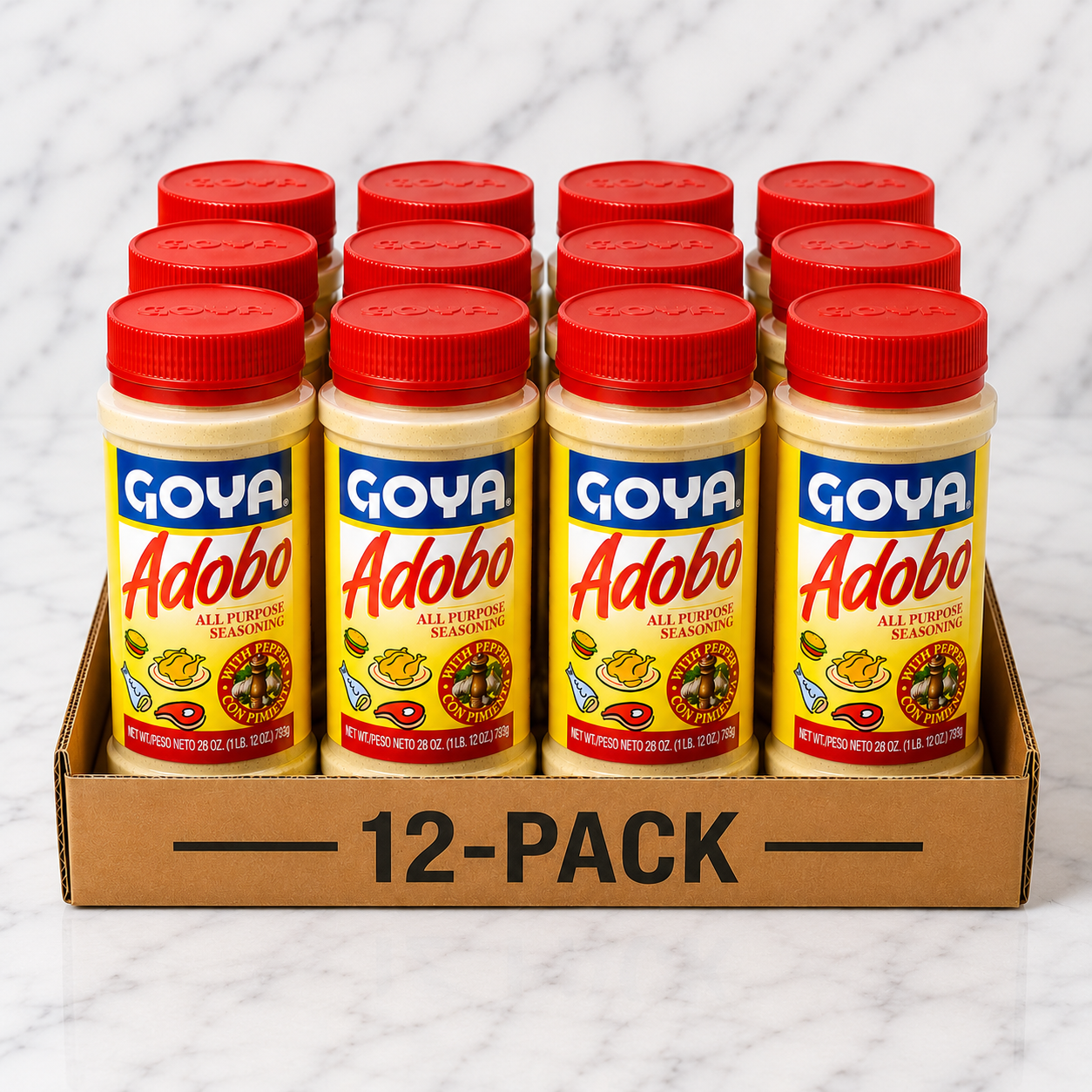 GOYA Adobo Seasoning With Pepper 28 oz (12 Pack)