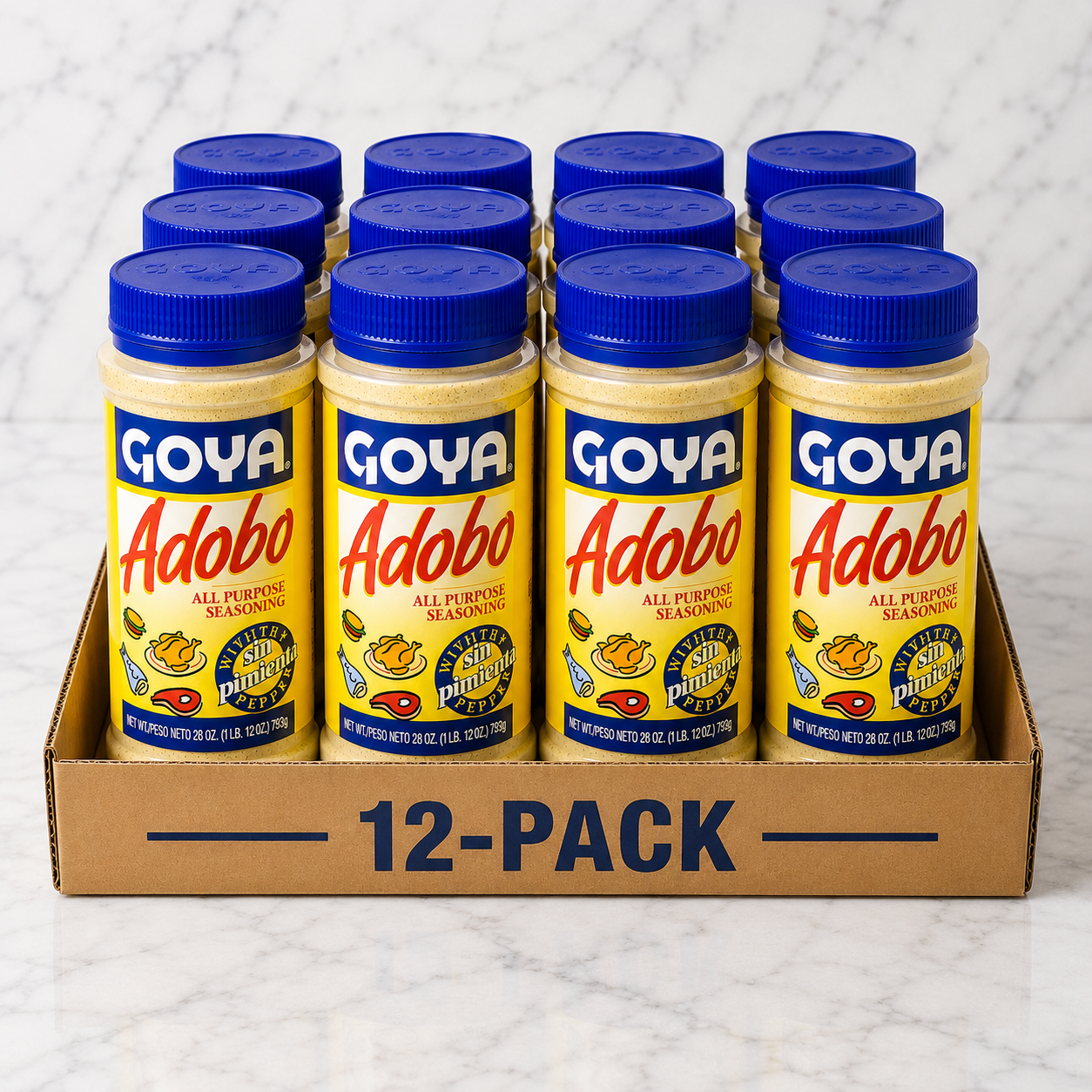 GOYA Adobo Seasoning Without Pepper 28 oz (12 Pack)