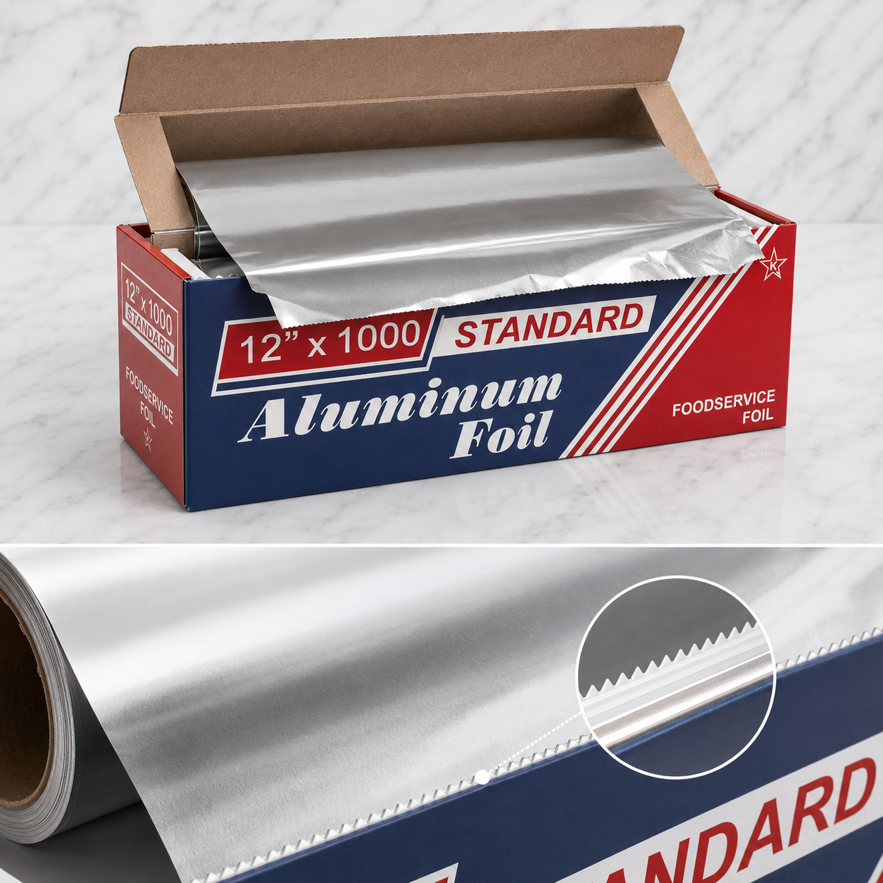 Heavy-Duty Aluminum Foil Roll 12" x 1000'