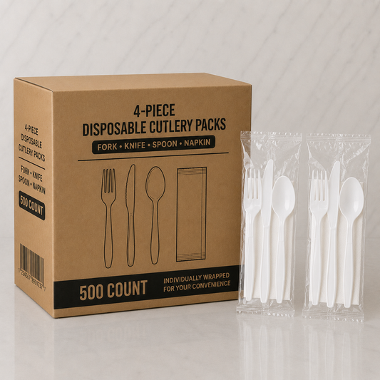 Wrapped Disposable Cutlery Sets (500 Ct)