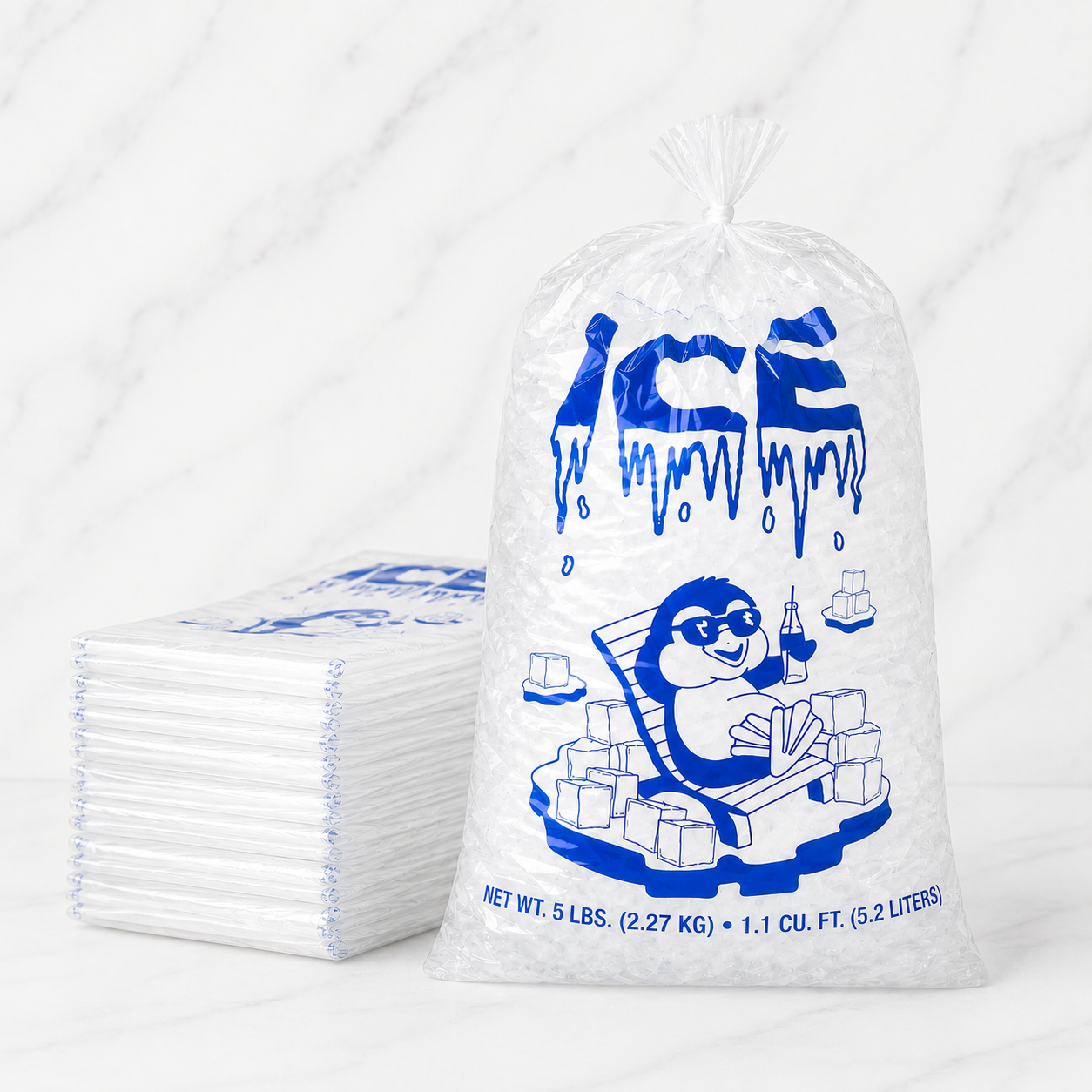 5 lb Plastic Ice Bags (100 Ct)