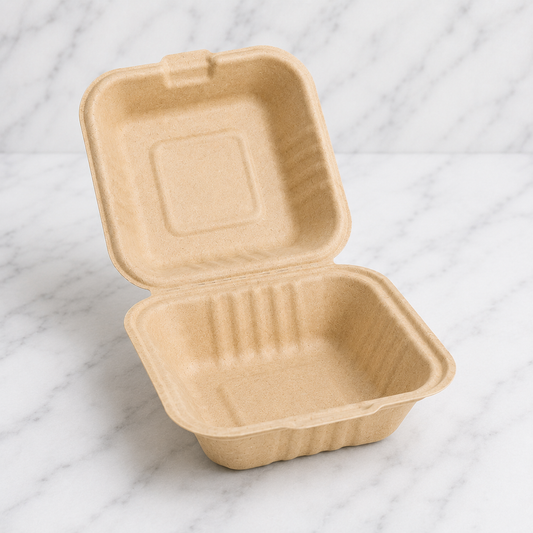 6x6 Kraft Paper Takeout Containers (250 Ct)