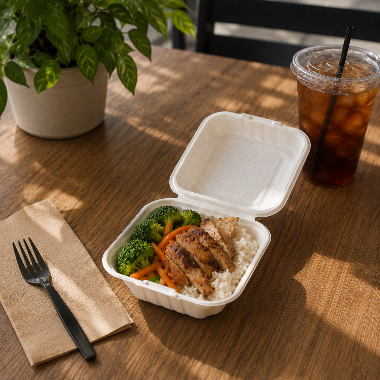 Plastic Takeout Containers 6x6 (250 Ct)