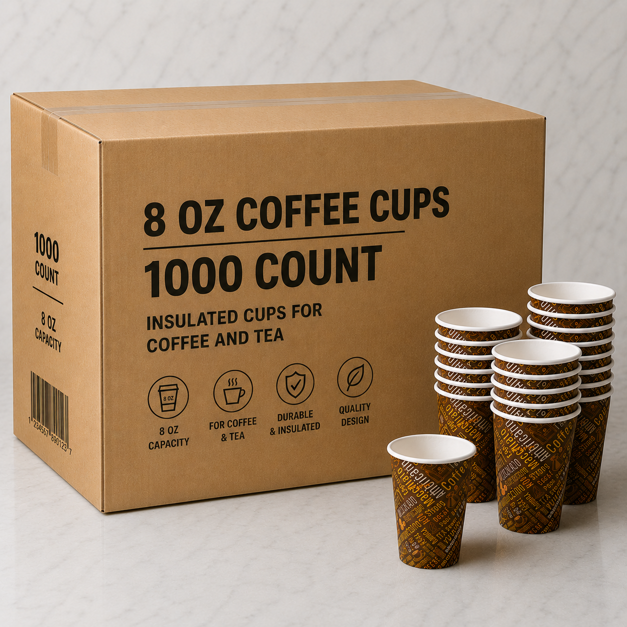 Insulated 8 oz Coffee Cups (1000 Ct)