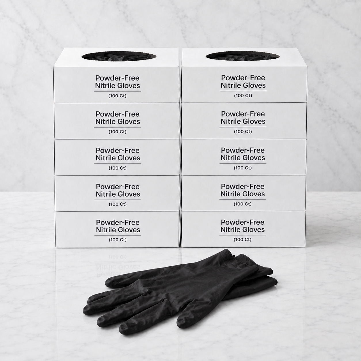Black Nitrile Gloves Powder-Free 10-Pack (1000 Ct)