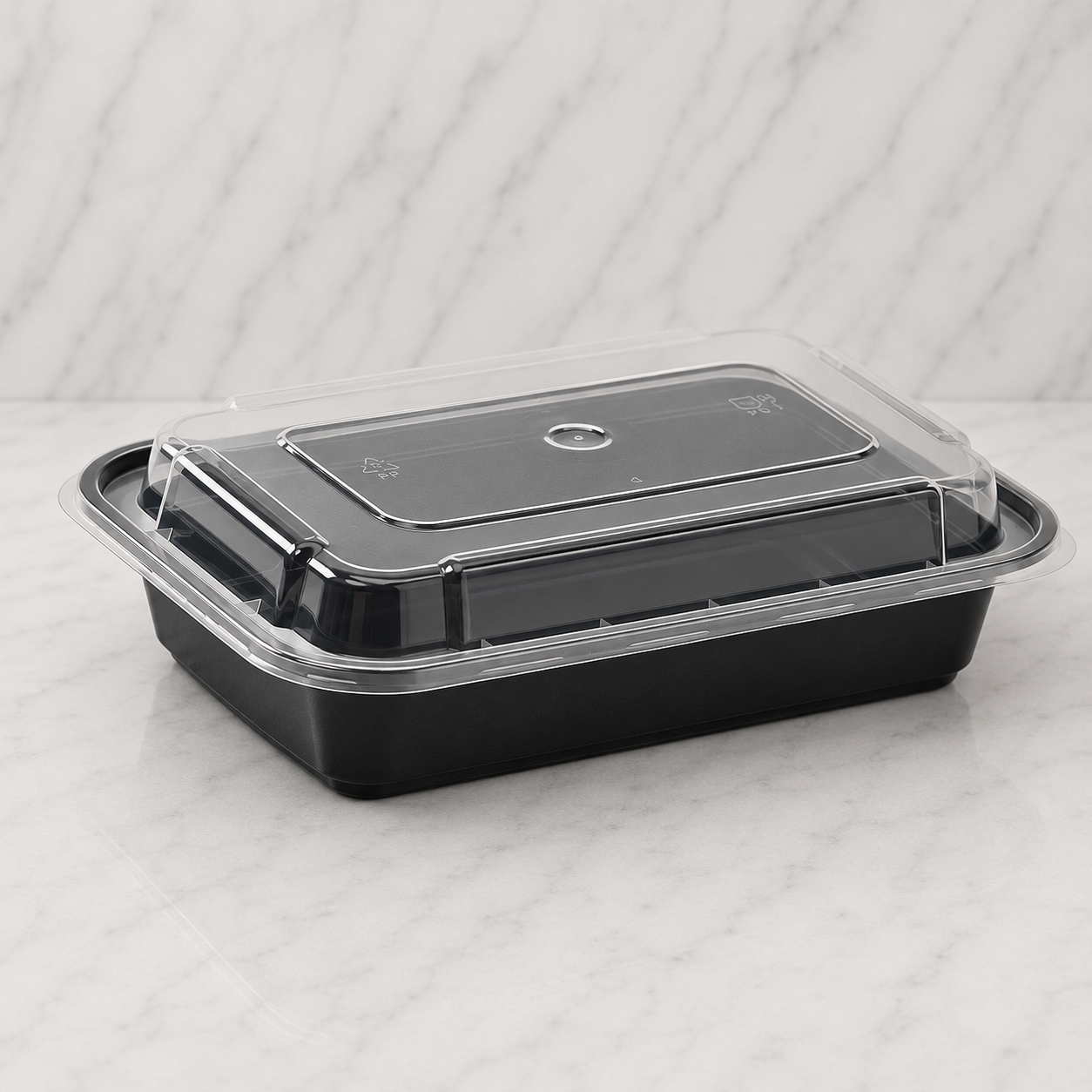 Black Rectangular Takeout Containers 16 oz (150 Ct)