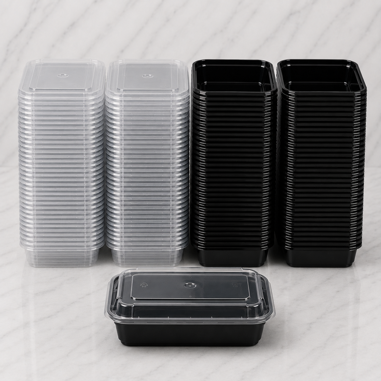 Black Rectangular Takeout Containers 28 oz (150 Ct)