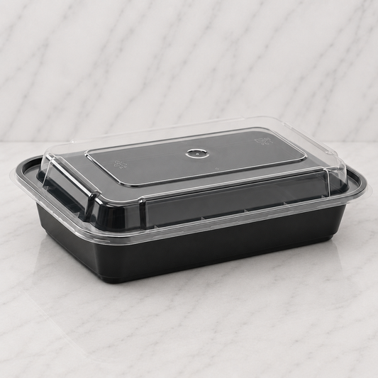 Black Rectangular Takeout Containers 28 oz (150 Ct)