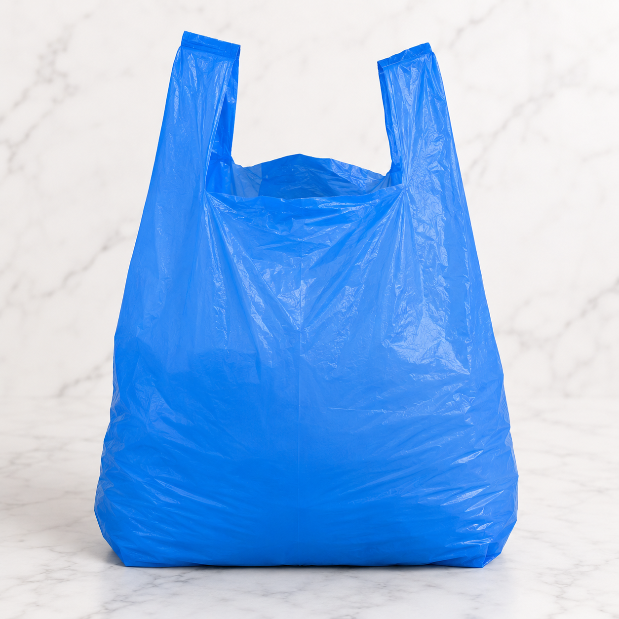 Heavy-Duty Blue Plastic Shopping Bags 1/6 Barrel (500 Ct)