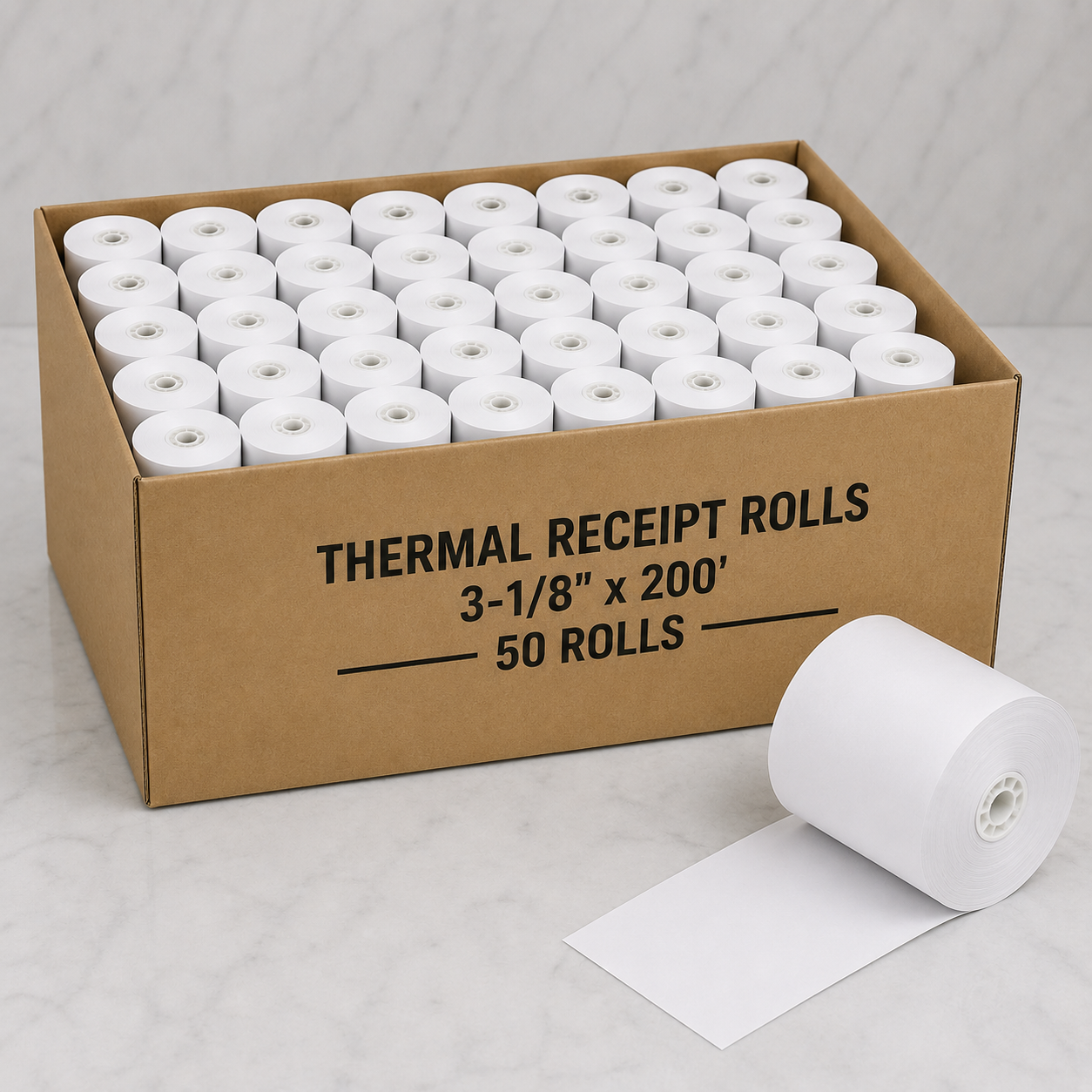 BPA-Free Thermal Receipt Roll 3-1/8" x 200' (50 Ct)