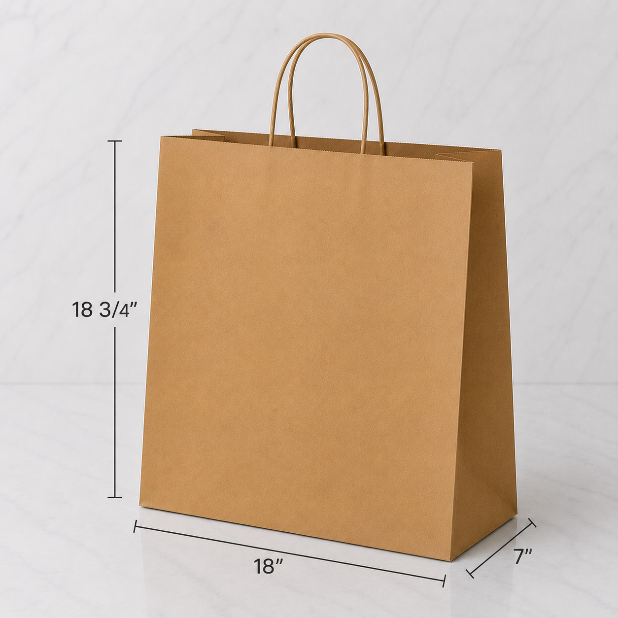 Brown Kraft Paper Bags with Handles #18 (200 Ct)