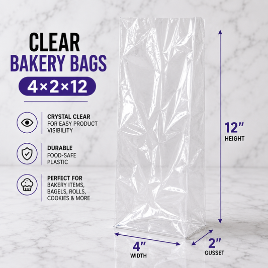 Clear Bread Bags 4x2x12