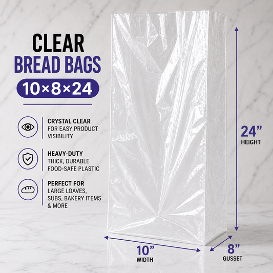 Clear Bread Bags 10x8x24