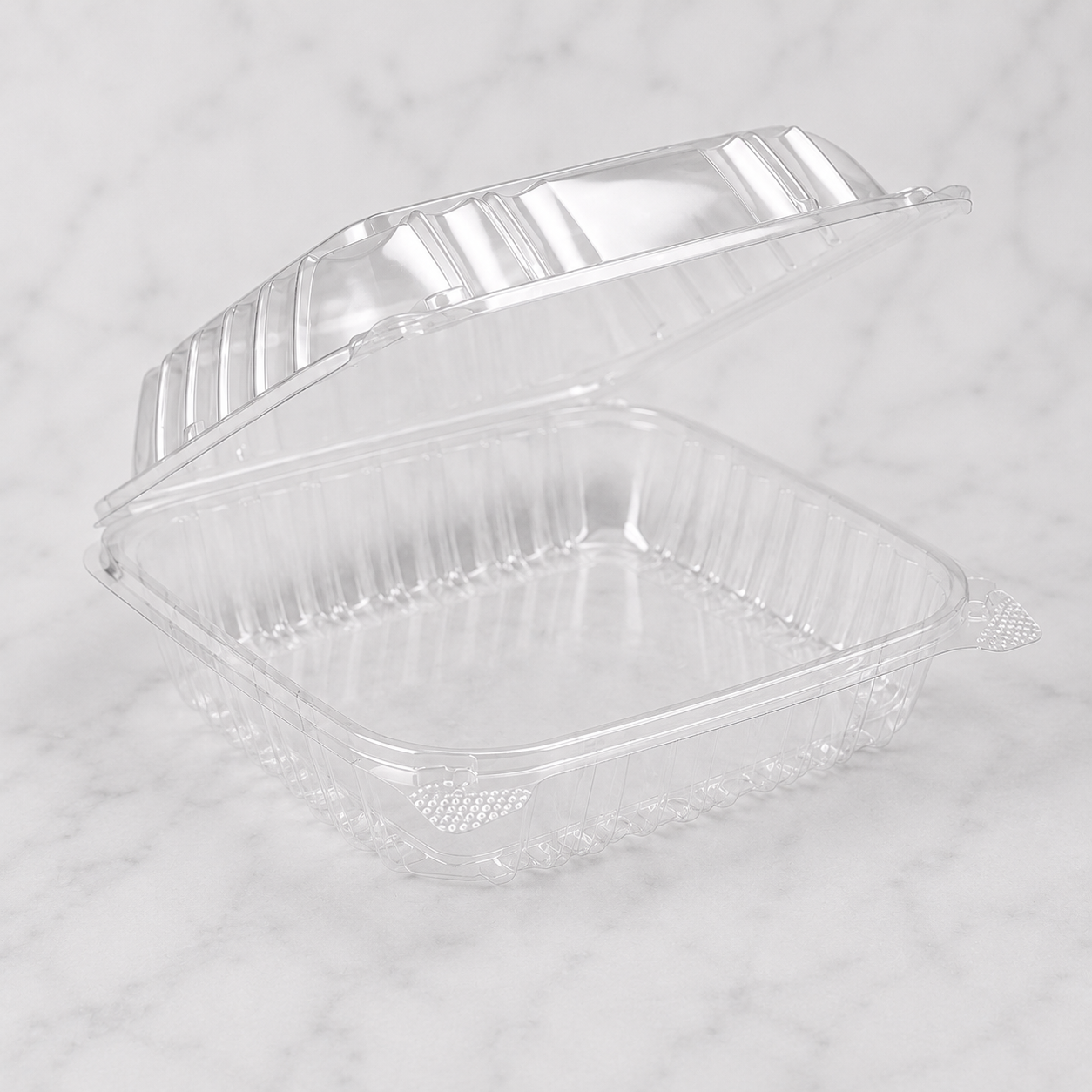 Clear Plastic Salad Containers 8x8 with Lids (250 Ct)