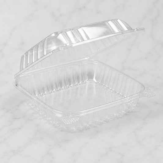 Clear Plastic Salad Containers 8x8 with Lids (250 Ct)