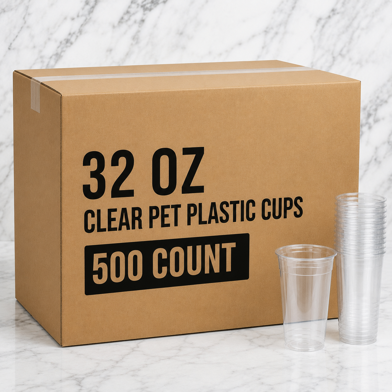 Clear PET Cold Cups 32 oz (500 Ct)