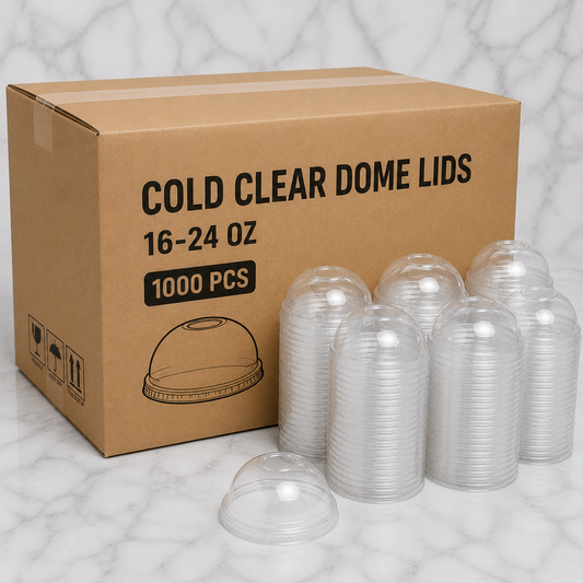 Clear Dome Lids for 16–24 oz Cold Cups (1000 Ct)