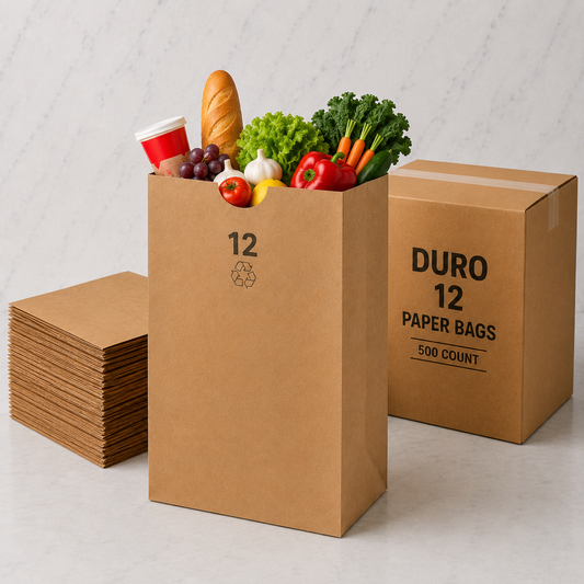Duro Brown Kraft Paper Bags #12 (500 Ct)
