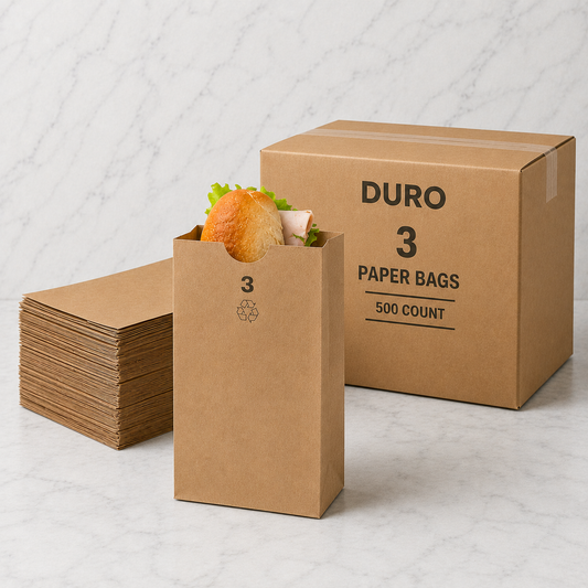 Duro Brown Kraft Paper Bags #3 (500 Ct)