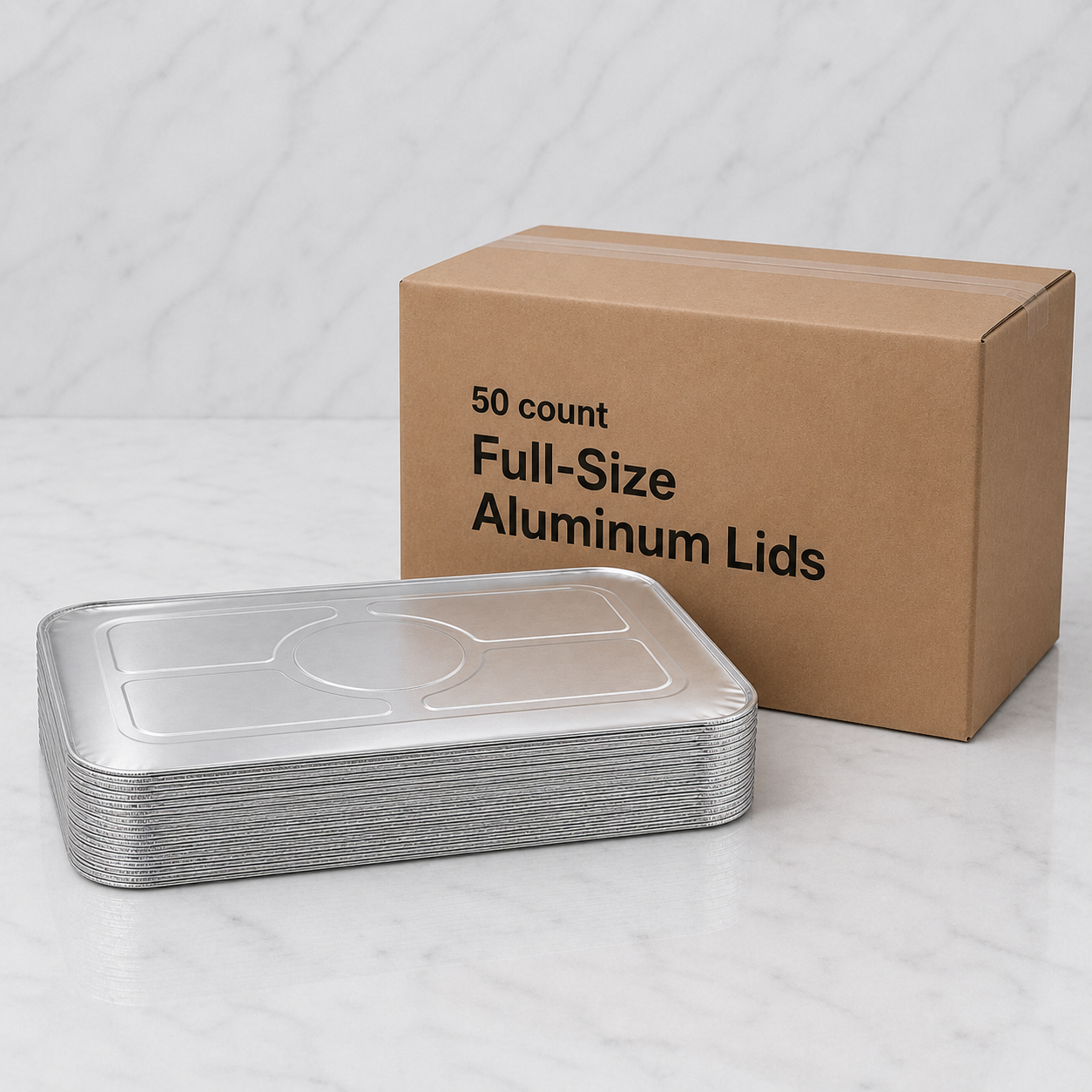 Full-Size Aluminum Steam Table Lids (50 Ct)