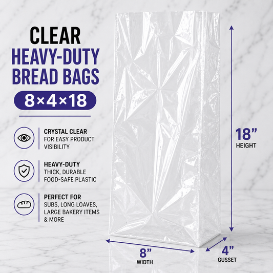 Clear Bread Bags 8x4x18