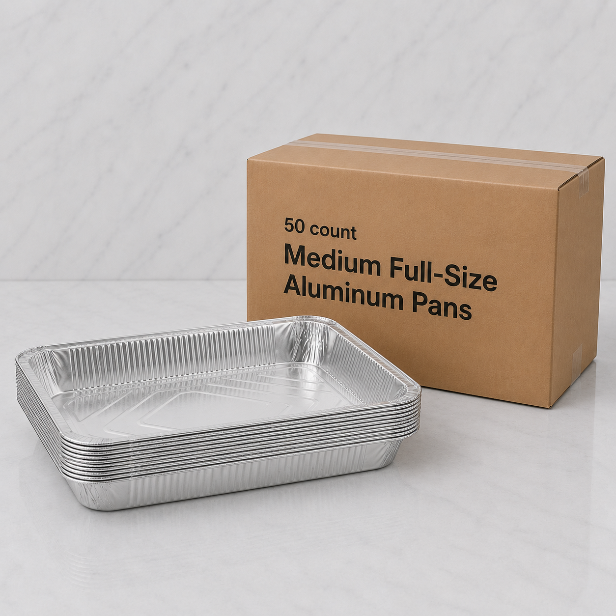 Medium Full-Size Aluminum Steam Table Pans (50 Ct)