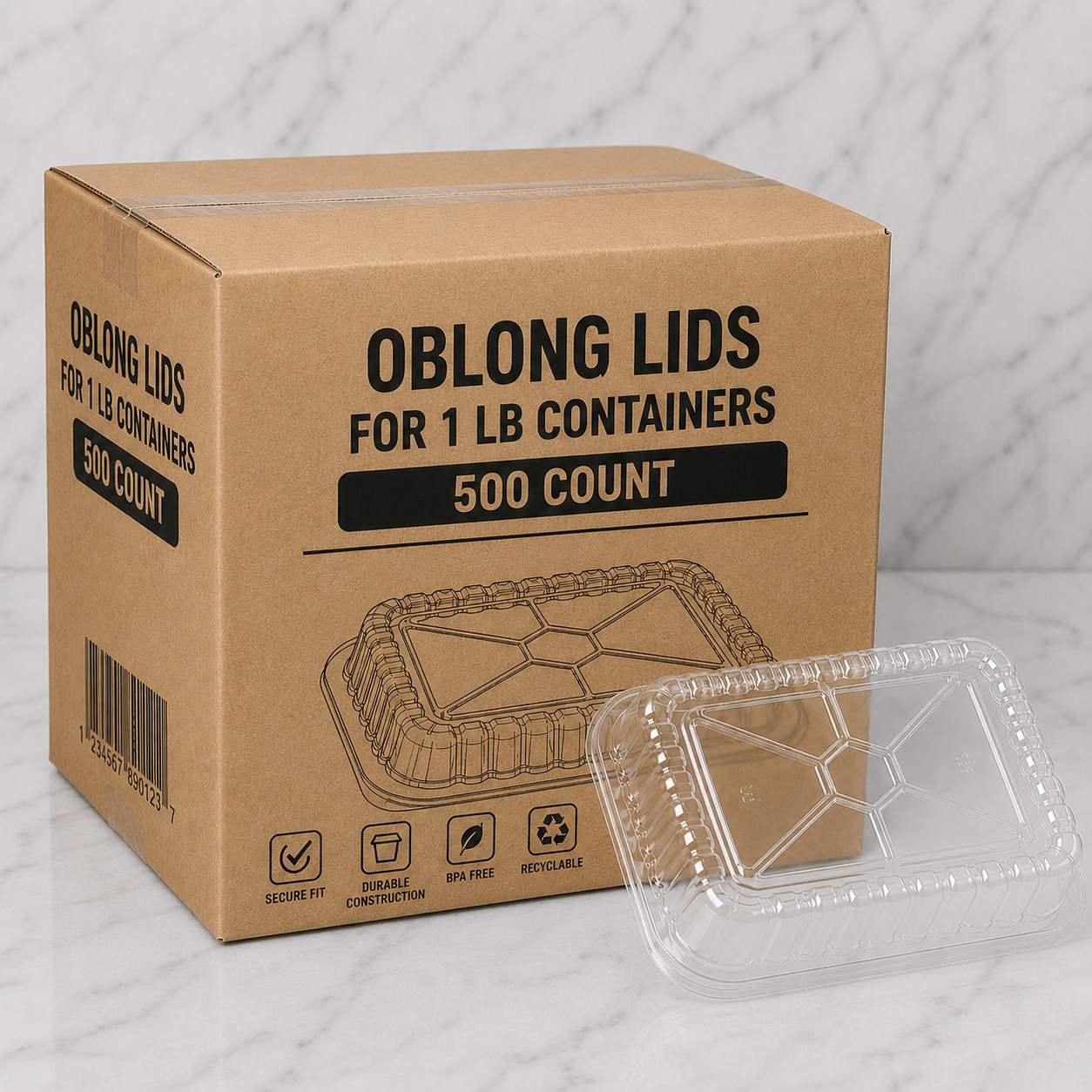 Oblong Lids for 1 lb Containers