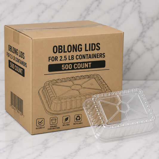 Oblong Lids for 2.5 lb Containers (500 Ct)