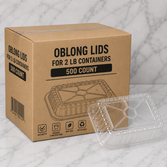 Oblong Lids for 2 lb Containers (500 Ct)