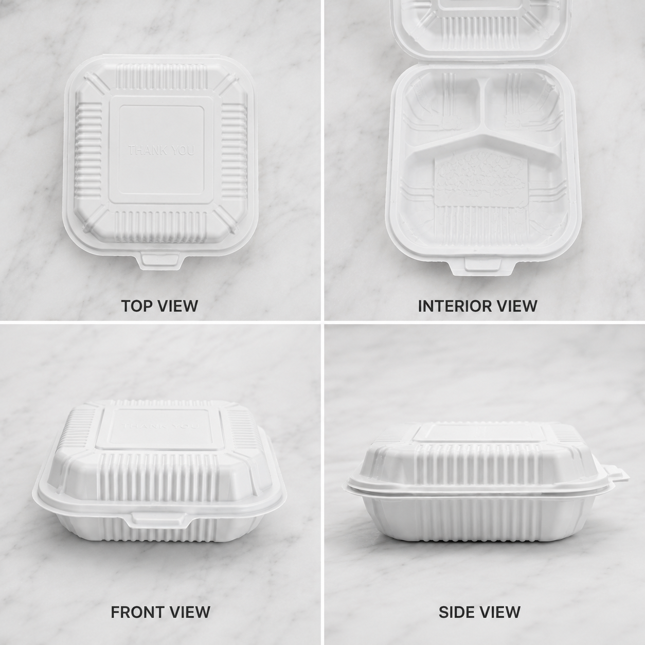 Deep Plastic Takeout Containers 9x9x3 (150 Ct)