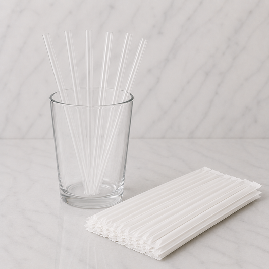 Wrapped Plastic Straws 7.75" (300 Ct)