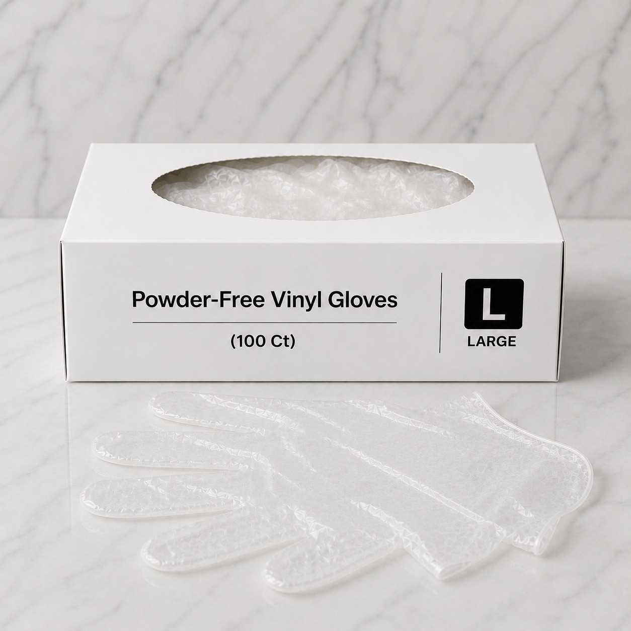 Powder-Free Vinyl Gloves Large 10-Pack (1000 Ct)