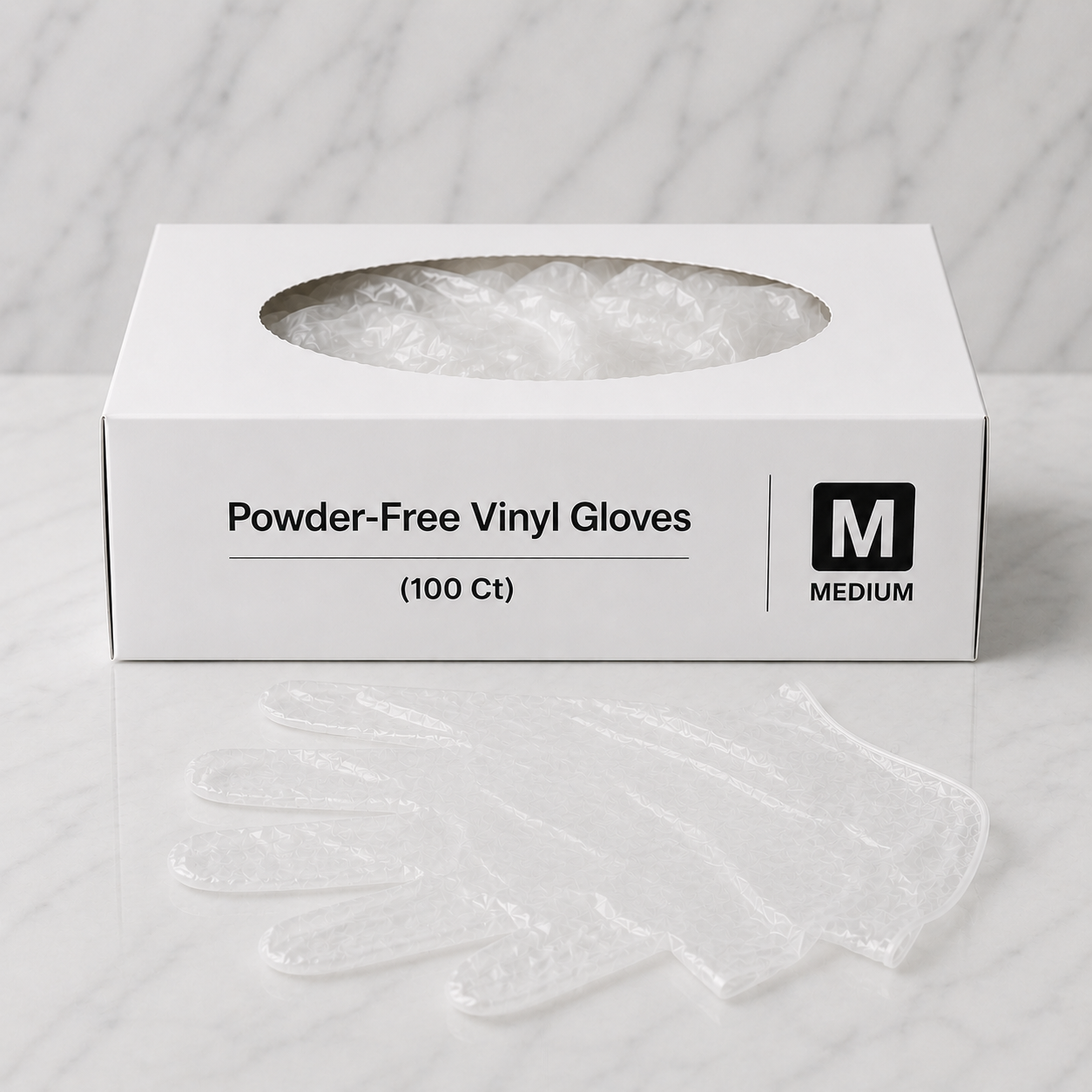 Powder-Free Vinyl Gloves Large 10-Pack (1000 Ct)