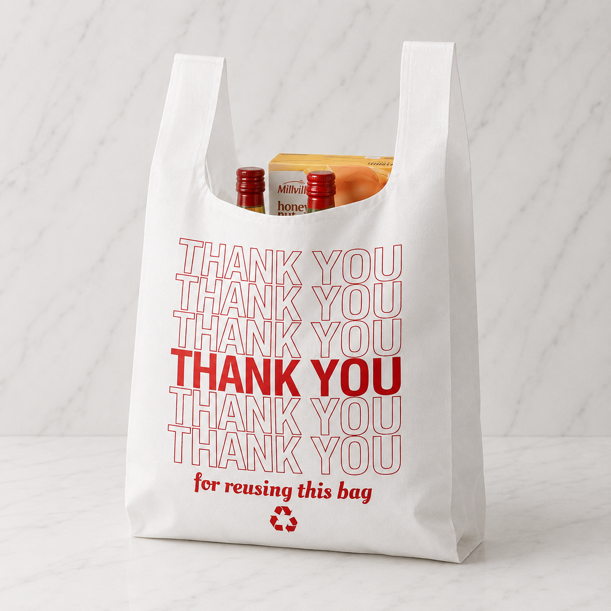 Reusable Fabric Tote Bags 1/6 Barrel (300 Ct)