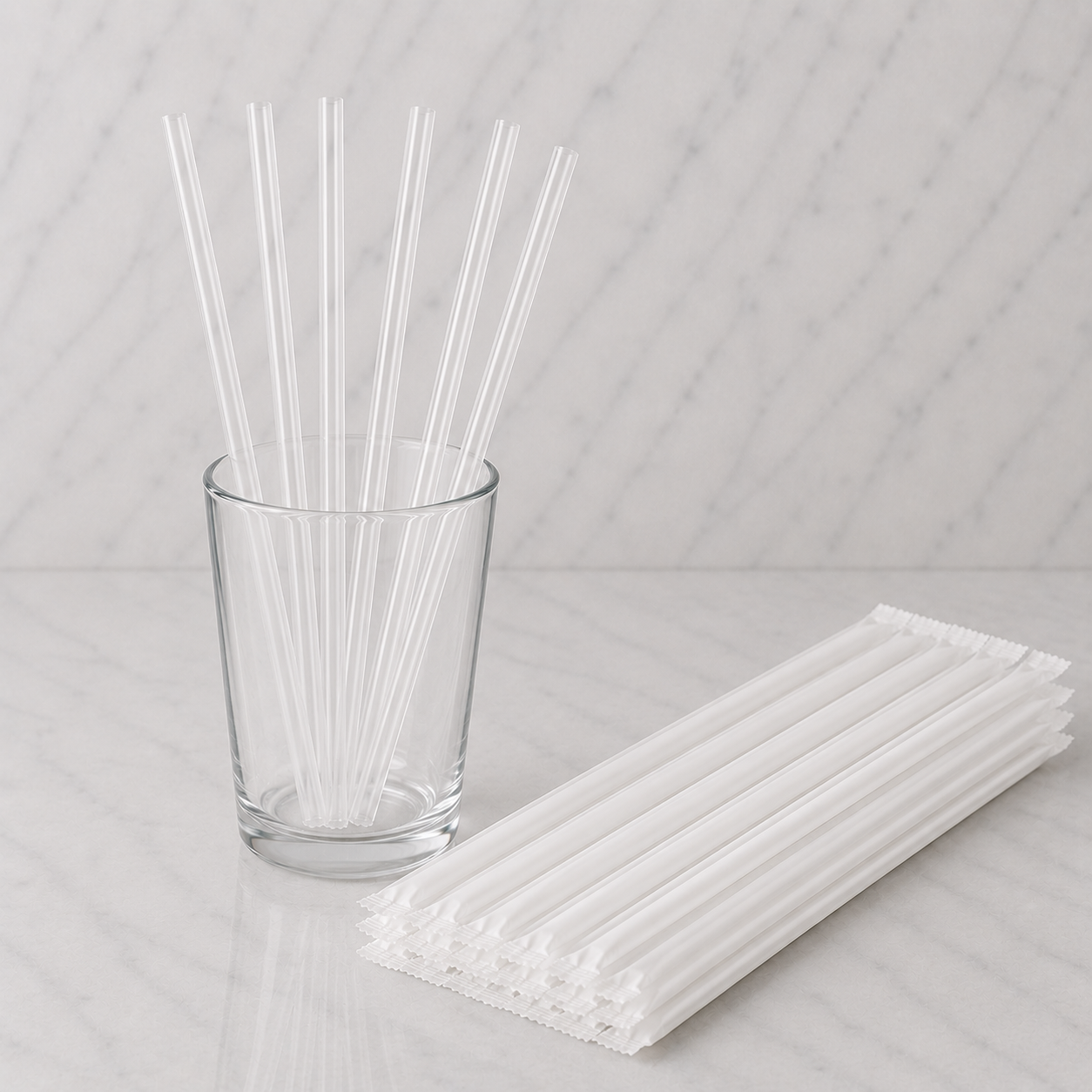Jumbo Wrapped Plastic Straws 10.25" (1200 Ct)