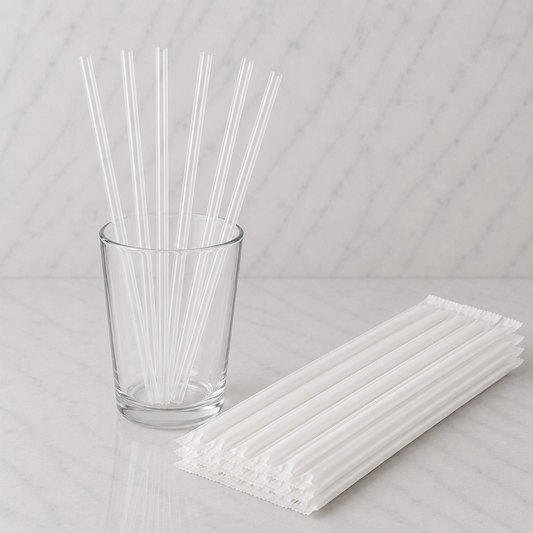 Jumbo Wrapped Plastic Straws 10.25" (1200 Ct)
