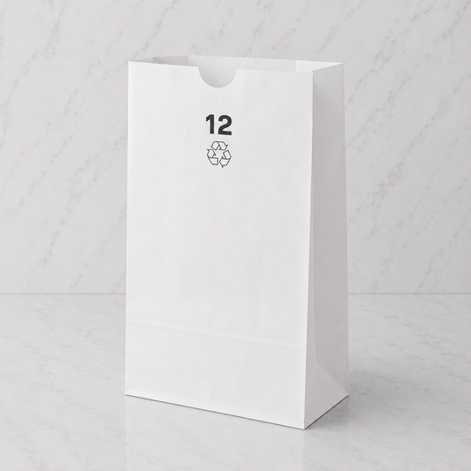 White Kraft Paper Bags #12 (500 Ct)