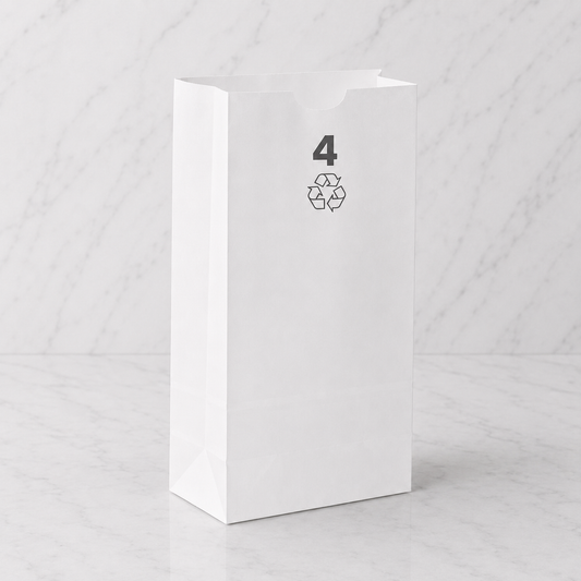 White Kraft Paper Bags #4 (500 Ct)