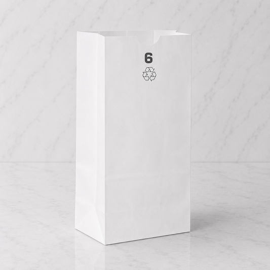 White Kraft Paper Bags #6 (500 Ct)