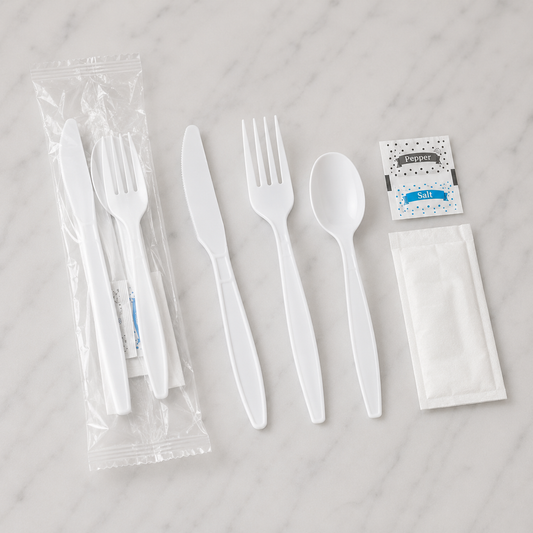 Wrapped Cutlery Sets with Salt & Pepper (250 Ct)