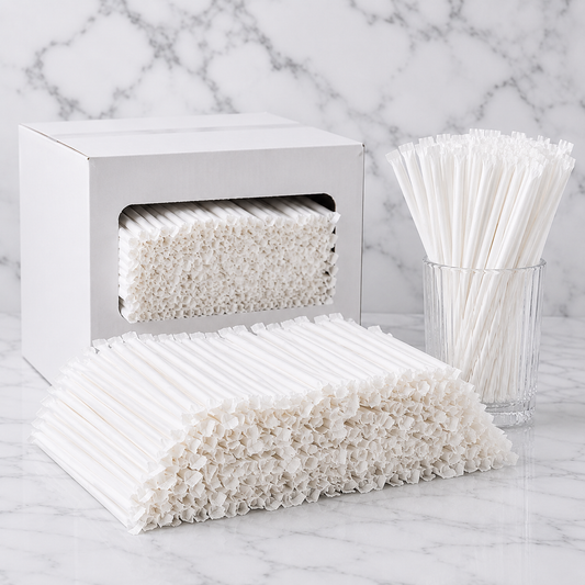 Wrapped Paper Straws 7.75" (1800 Ct)